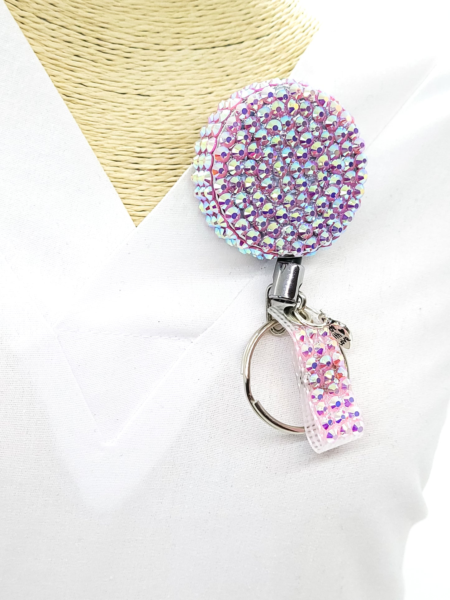 Colorful Rhinestone Heavy Duty Badge Reel