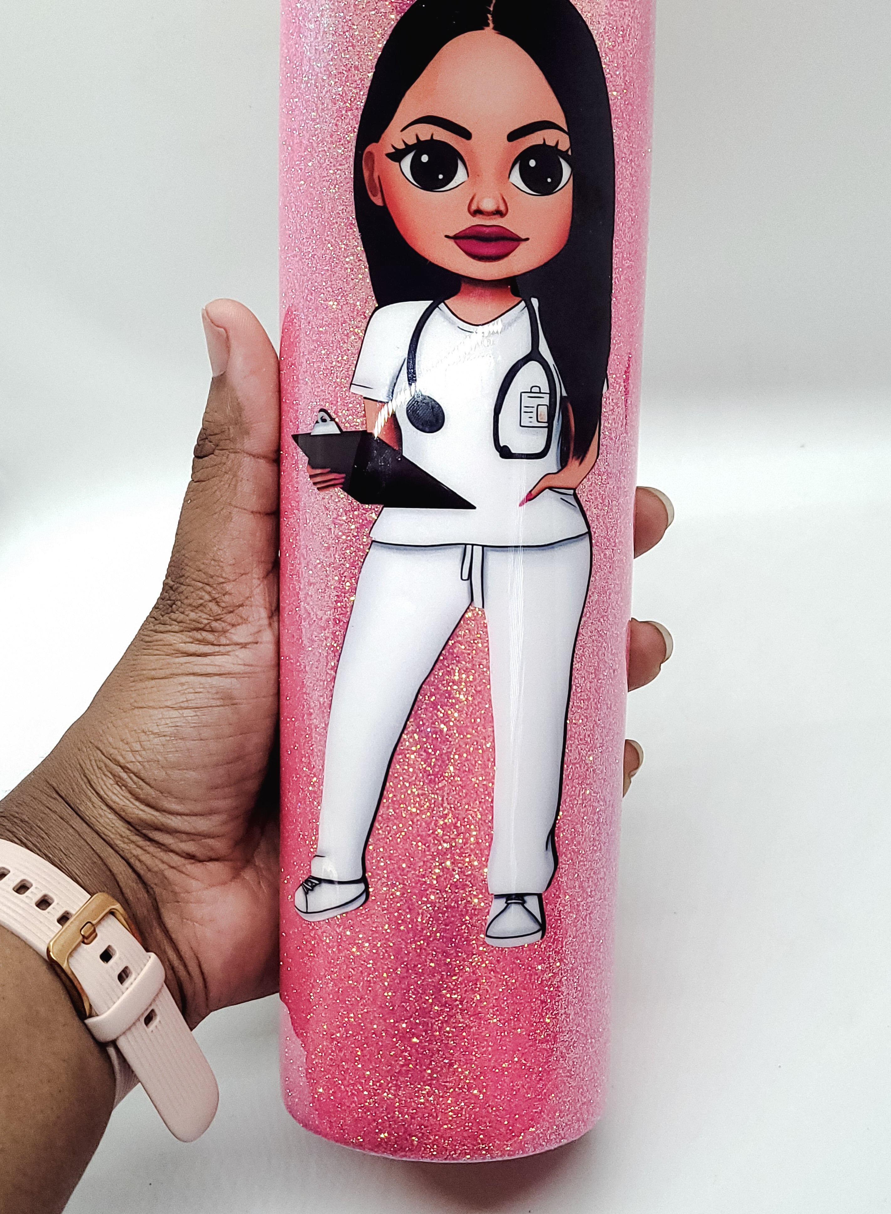 Custom Nurse Glitter Tumbler #4