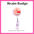Brain Nursing Badge Reel with Red Bow