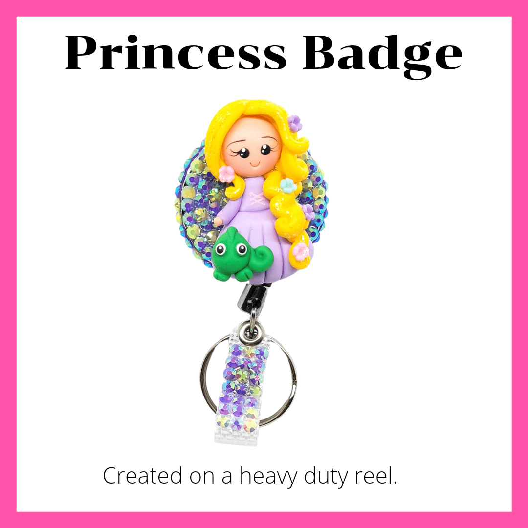 Long Hair Princess Badge Reel