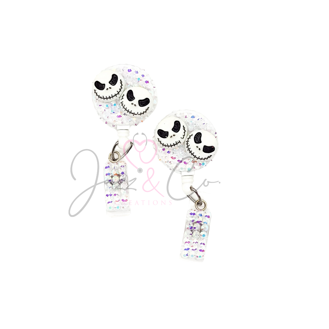 Jack Skeleton Face Badge Reel