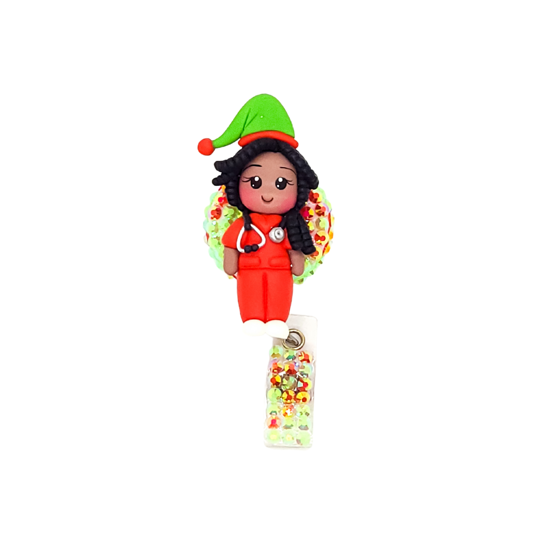 Christmas Nurse Badge Reel