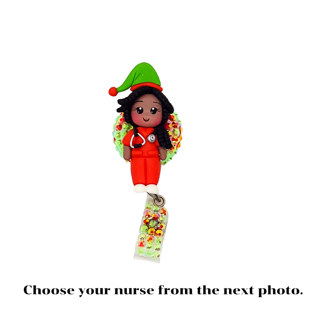 Christmas Nurse Badge Reel