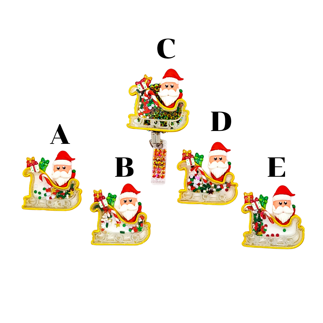 Santa Sleigh Badge Reel