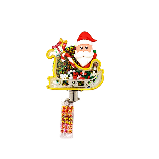 Santa Sleigh Badge Reel