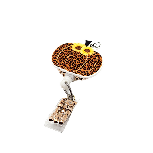 Leopard Pumpkin Badge Reel