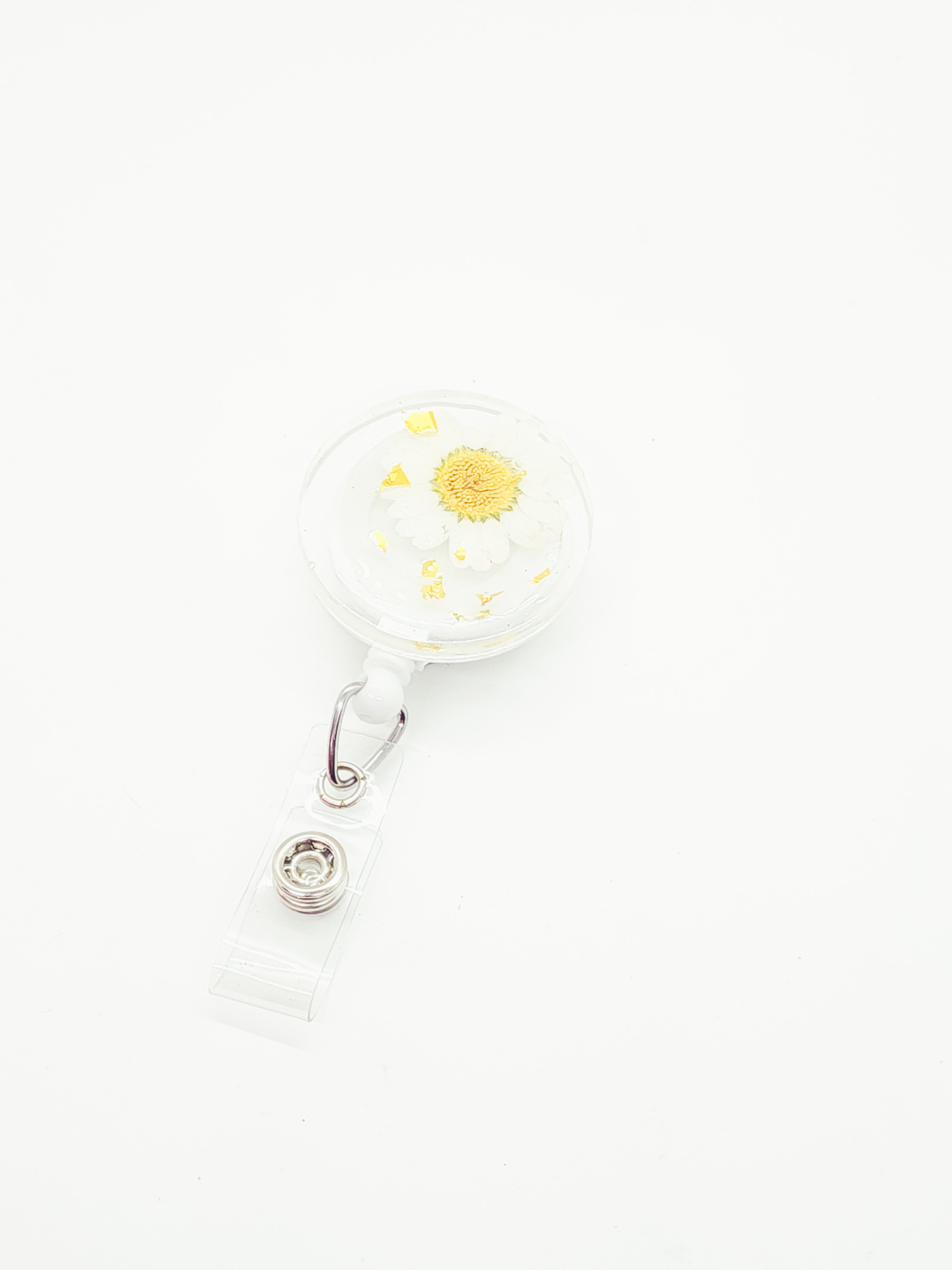 Resin Flower Badge Reel