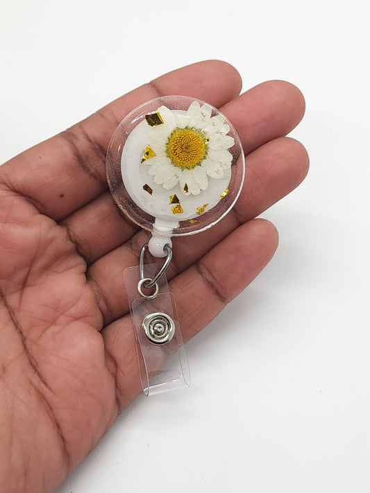 Resin Flower Badge Reel