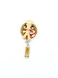 Gingerbread Badge Reel, Handmade Rhinestone Holiday Nurse Badge Holder