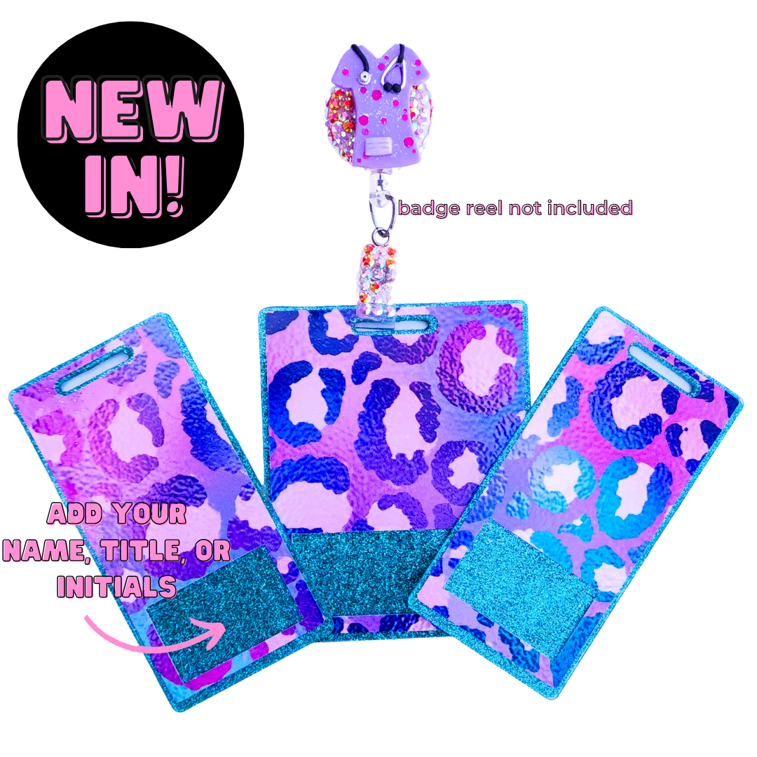 Purple Leopard Print Badge Buddy