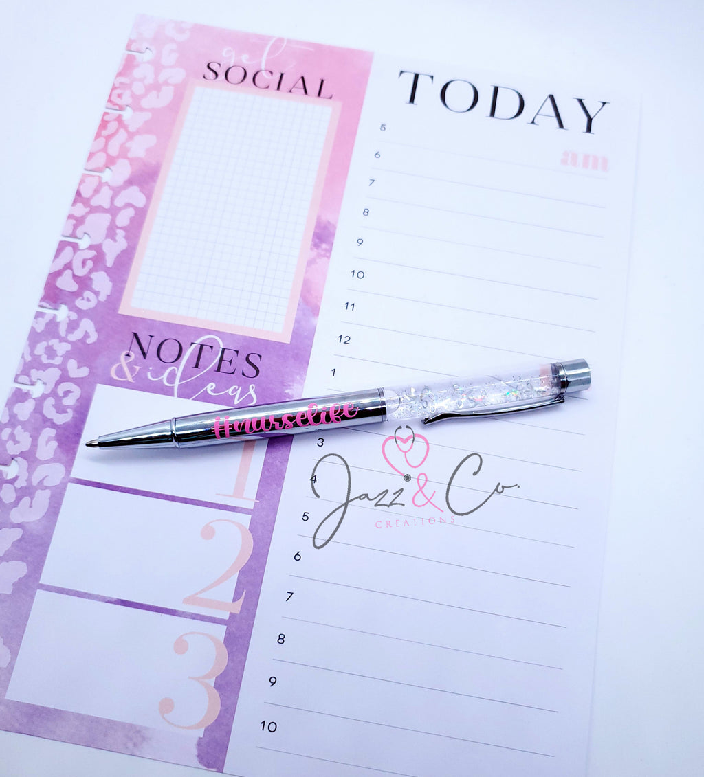 Nurse life floating glitter pen